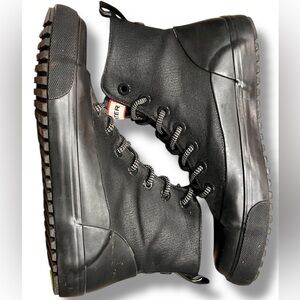 Hunter Unisex Target Dipped Canvas High-Top Lace Sneakers Black/Black Size M6/W8